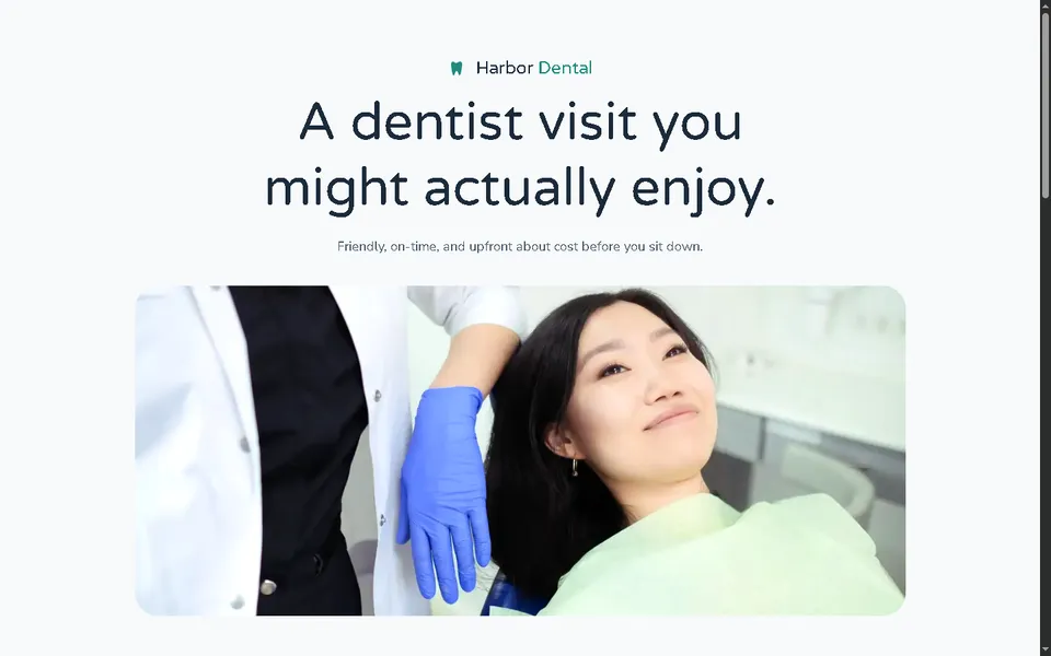 Harbor Dental Care demo homepage